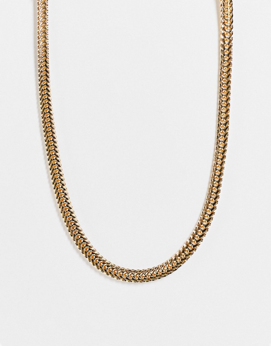 DesignB London flat chunky chain necklace in gold