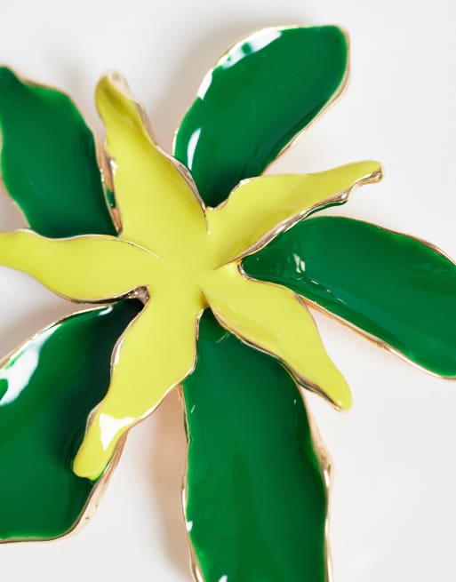 DesignB London - Fleur tropicale - Vert et jaune, 4 de 4
