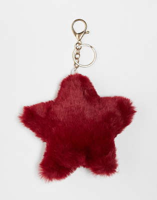 DesignB London fluffy star key ring bag charm