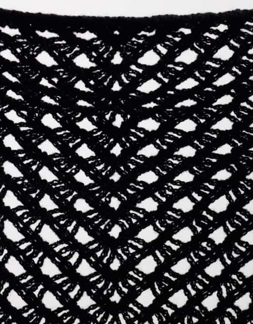 DesignB London - Foulard all'uncinetto nero, 2 di 3