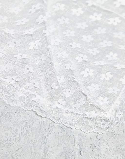 DesignB London - Foulard bohème en dentelle - Blanc, 2 de 3