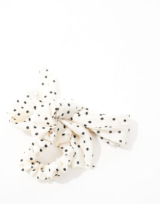 DesignB London - Foulard pour cheveux à pois - Blanc , 3 de 4