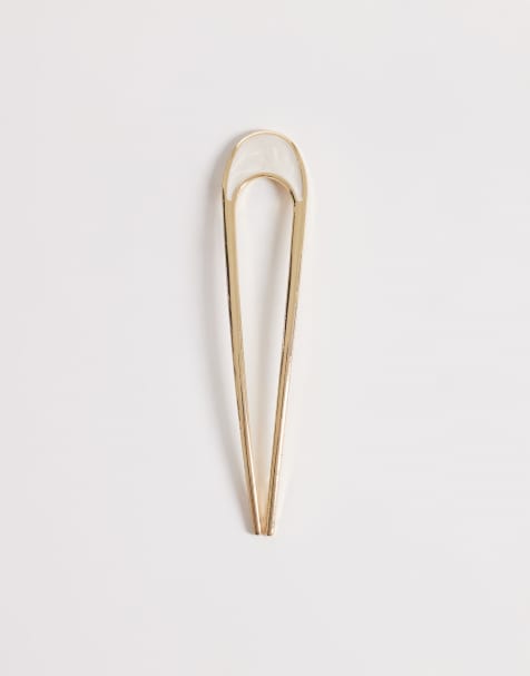 DesignB London – Französische Anstecknadel in goldfarbener Metallic-Optik - view 1