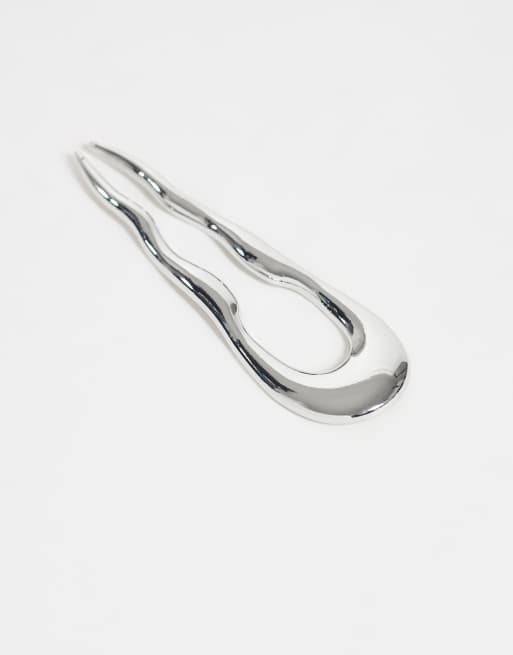 DesignB London french hair pin in silver, 2 of 3