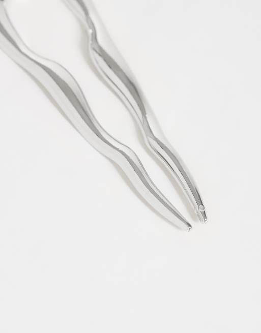 DesignB London french hair pin in silver, 3 of 3