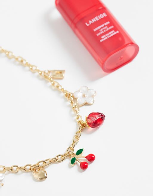 DesignB London fruit charms necklace in gold, 2 of 4
