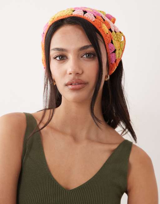 DesignB London - Gehaakte hoofddoek in wit, 3 van 3