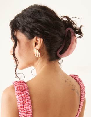 DesignB London - Geschwungene Haarklammer in gedämpftem Rosa