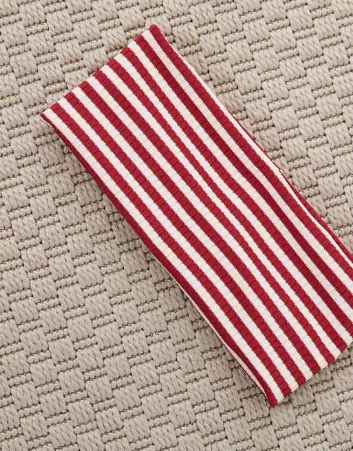 DesignB London - Gestreepte hoofdband van jersey in donkerrood, 3 van 3
