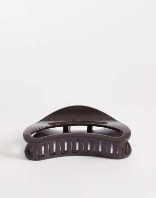 DesignB London - Gewölbte Haarklammer in Dunkelbraun-Brown