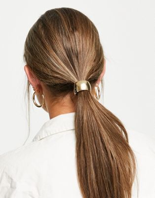 DesignB London gold cuff hair tie