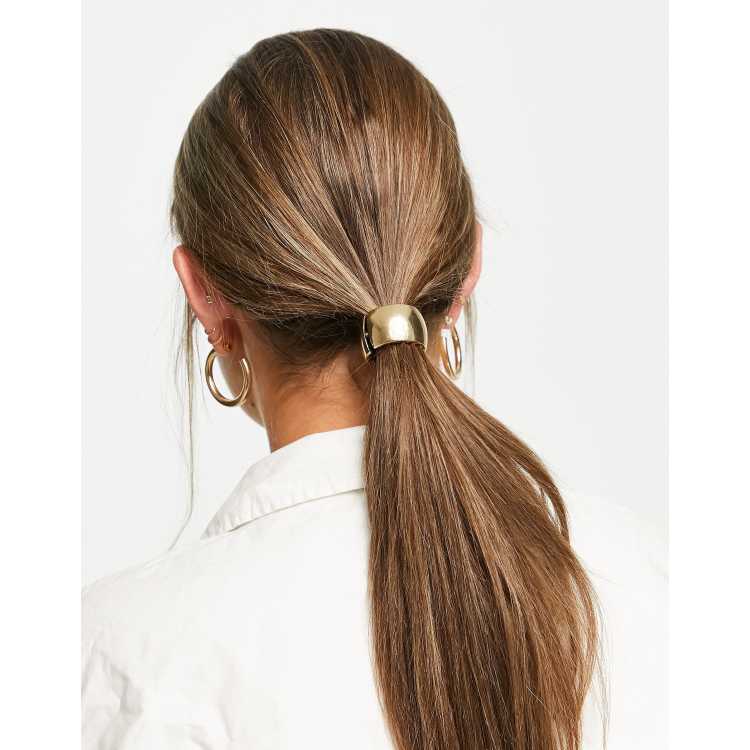 DesignB London gold cuff hair tie