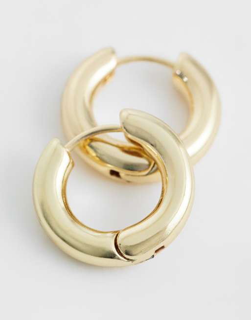 DesignB London gold huggie hoop earrings, 4 of 4