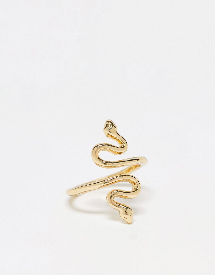 DesignB London gold ring with wrap around snake design