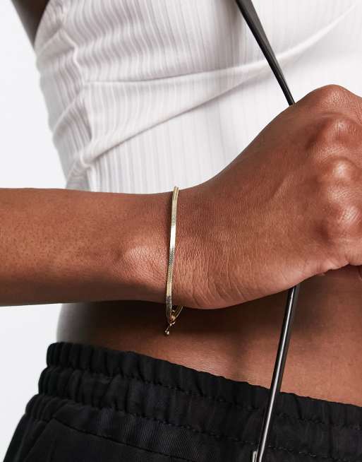 DesignB London – Goldfarbenes Kettenarmband in Schlangenoptik 