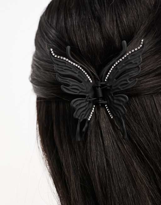 DesignB London gothic butterfly shape hair claw in black | ASOS