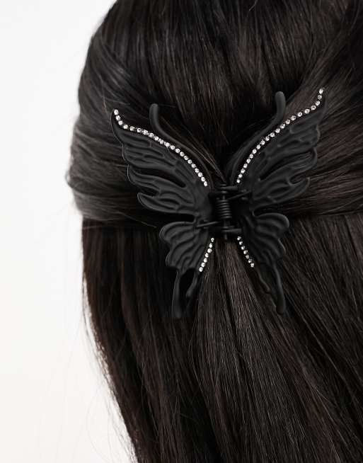 Black Hair w Butterfly Clip