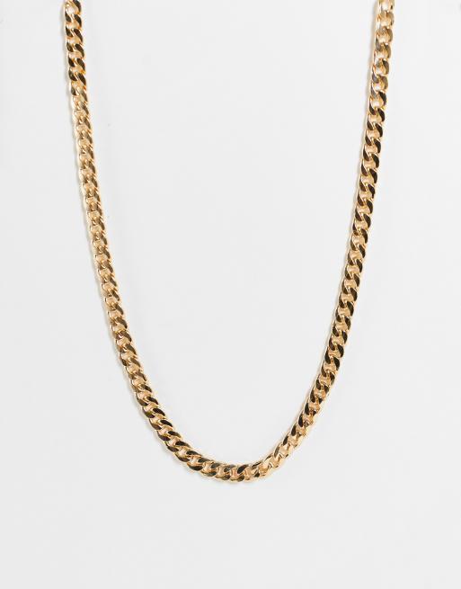 DesignB London – Grobgliedrige, lange Halskette in Gold