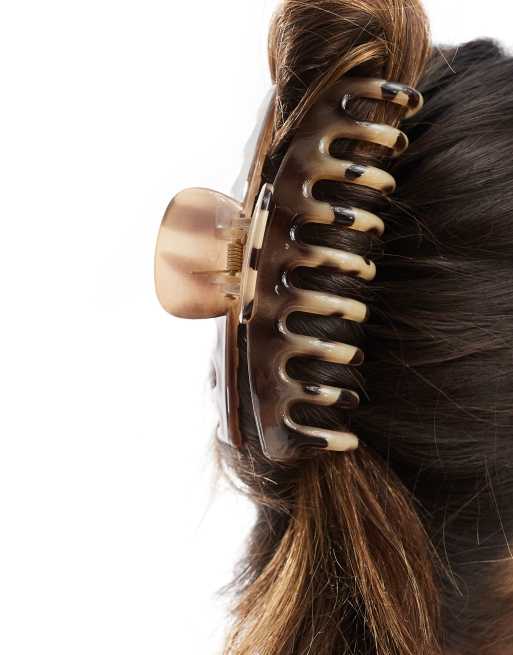 DesignB London – Große Haarklammer in blasser Schildpatt-Optik  , 2 von 4