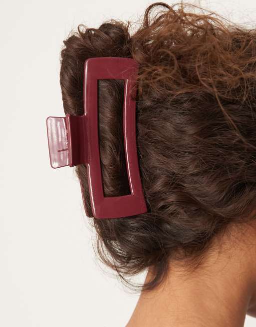 DesignB London - Grosse pince à cheveux - Bordeaux, 4 de 4