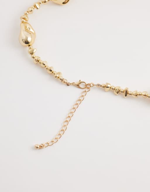 DesignB London - Grove kralenketting in goud, 4 van 4
