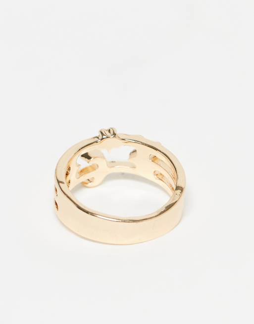 DesignB London – Guldfärgad ring med stjärnor, 3 av 3