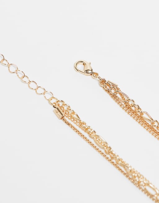 DesignB London – Guldfärgade halsband med puffigt hjärthänge, 3-pack, 4 av 4