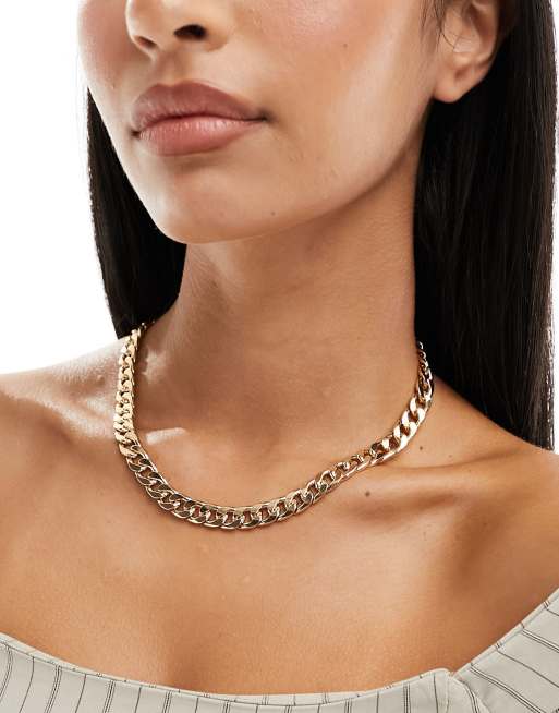 DesignB London – Guldfärgat, grovt halsband 