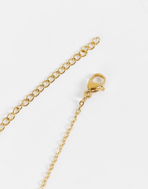 DesignB London – Guldfärgat halsband i rostfritt stål med "Sagittarius"-text , 2 av 4