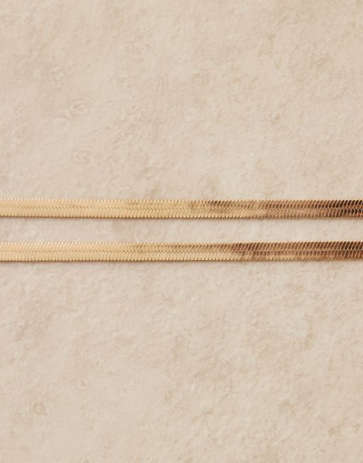 DesignB London – Guldfärgat halsband med flera ormkedjor, 2 av 3