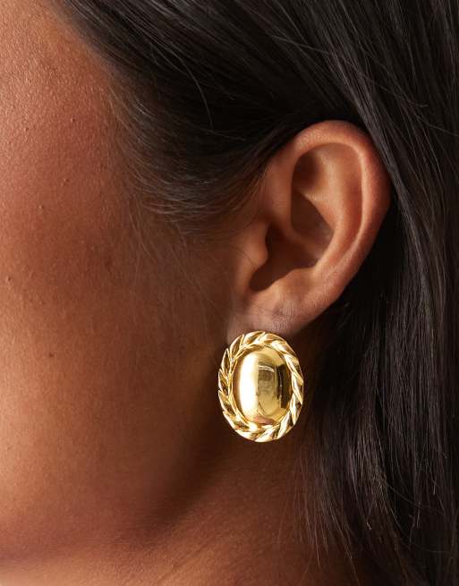 DesignB London - Guldfarvede ørestikkere med snoet detalje i vintage-stil