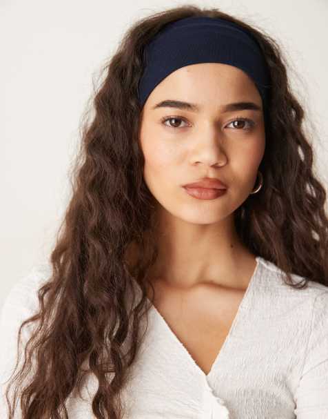 DesignB London – Haarband aus Jersey in Marineblau - view 1