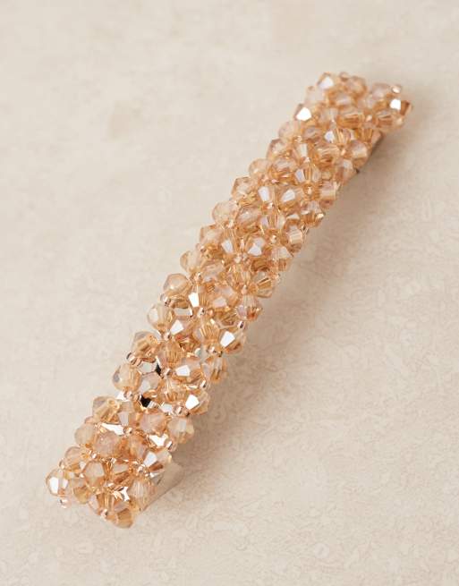 DesignB London - Haarclip in barrette-stijl met versiering in goud, 2 van 3