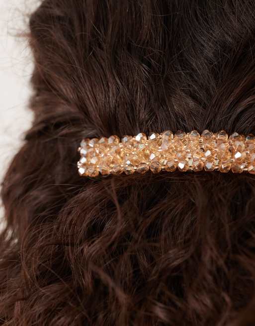 DesignB London - Haarclip in barrette-stijl met versiering in goud, 3 van 3