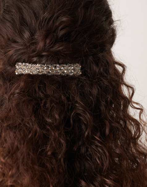 DesignB London - Haarclip in barrette-stijl met versiering in zilver - view 1