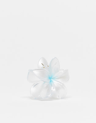 DesignB London - Haarklammer in Ombré-Blau mit hawaiianischem Blumendesign