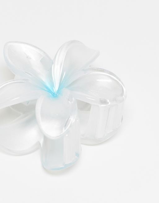 DesignB London – Haarklammer in Ombré-Blau mit hawaiianischem Blumendesign, 2 von 3