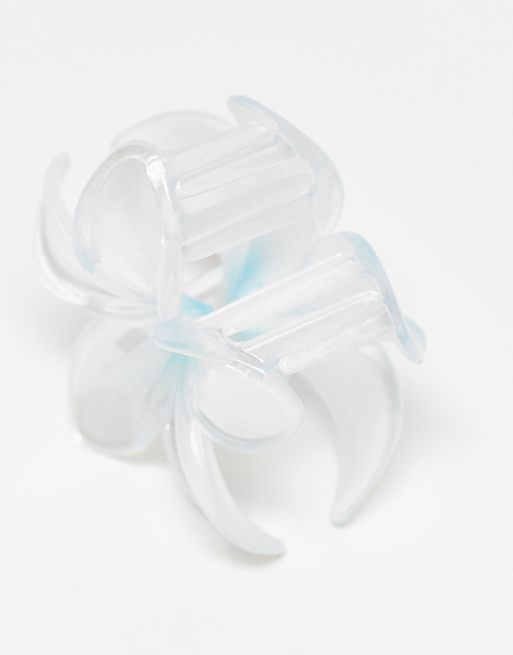 DesignB London – Haarklammer in Ombré-Blau mit hawaiianischem Blumendesign, 3 von 3