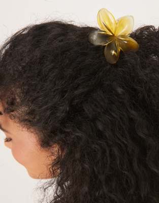 DesignB London - Haarklammer in Ombré-Gelb mit hawaiianischem Blumendesign