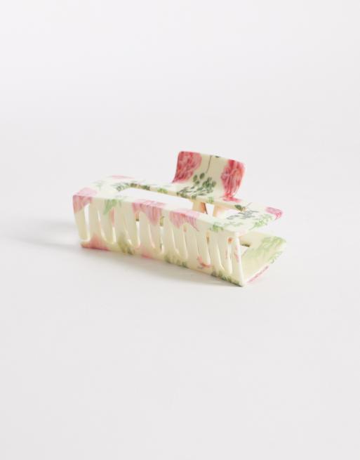 DesignB London - Haarklem met bloemenprint in roze, 3 van 3