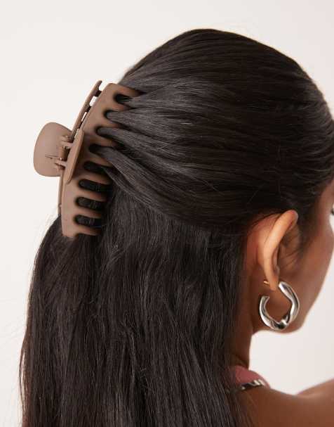 DesignB London hair claw in dark brown - view 1