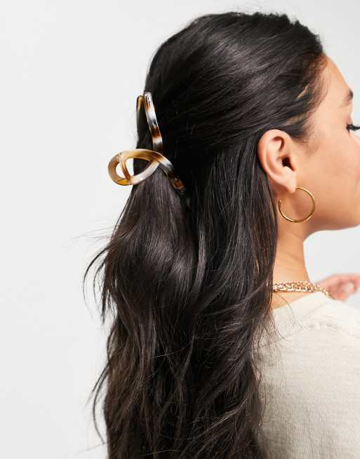 DesignB London hair claw in swirled tortoiseshell resin