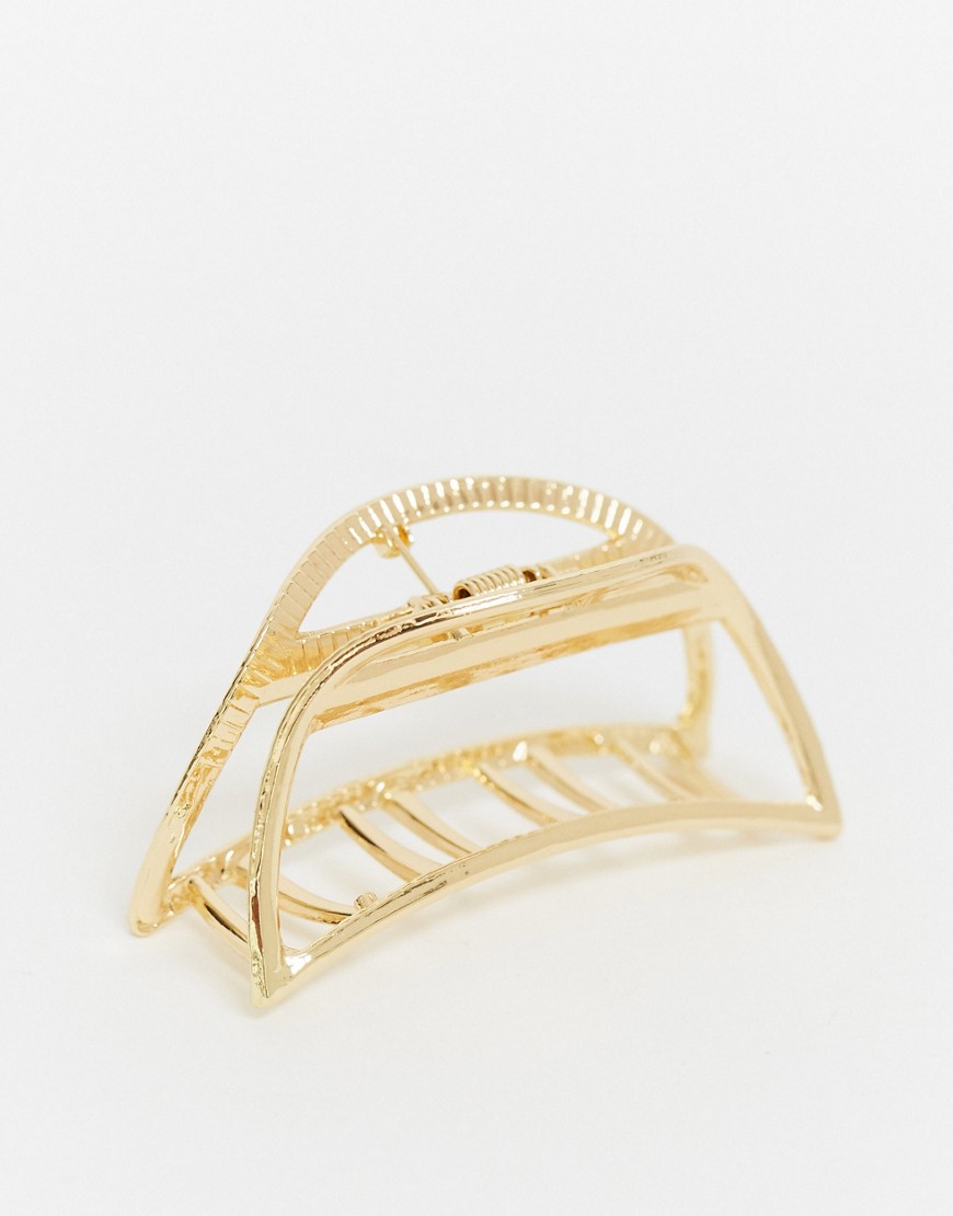 Designb London Hair Claw Clip Half Moon In Gold