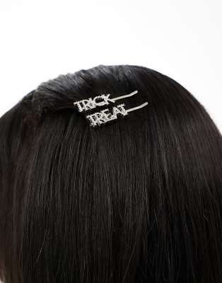 DOKRIN Halloween-Haarspangen Set - 2-teilige Netzschleifen Mit Gruselmotiven