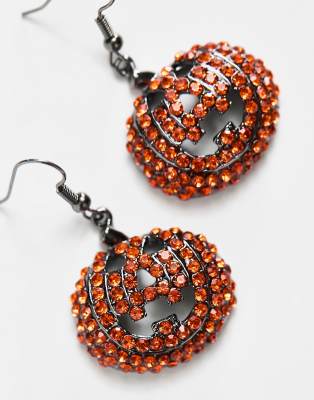Halloween pumpkin earrings in black