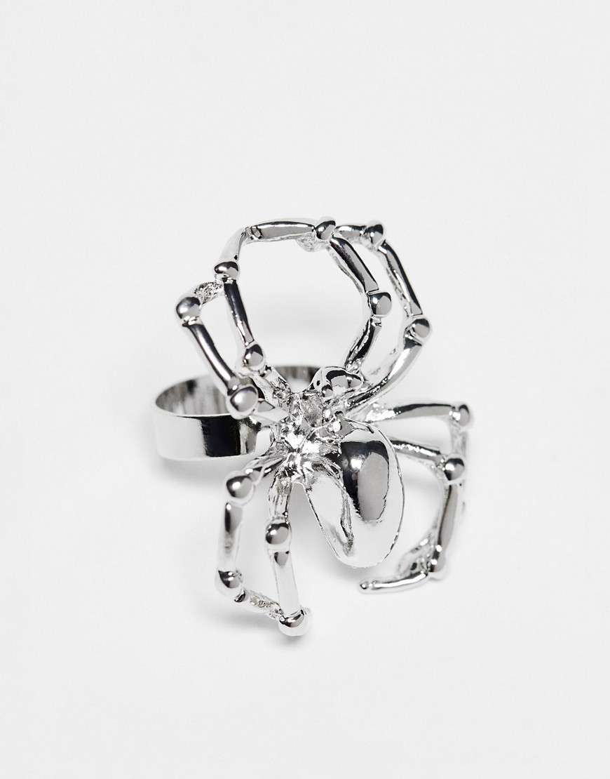 DesignB London halloween spider ring in silver