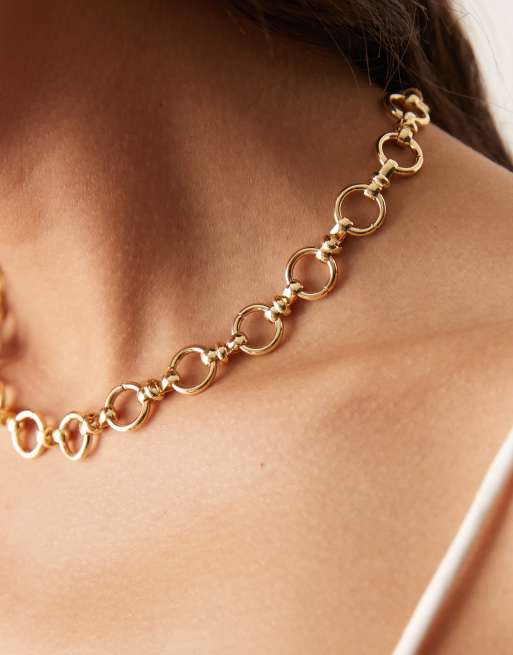 DesignB London – Halskette mit offenen Gliedern in Gold, 3 von 3
