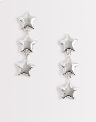 DesignB London - Hängeohrringe in Silber mit Stern-Design