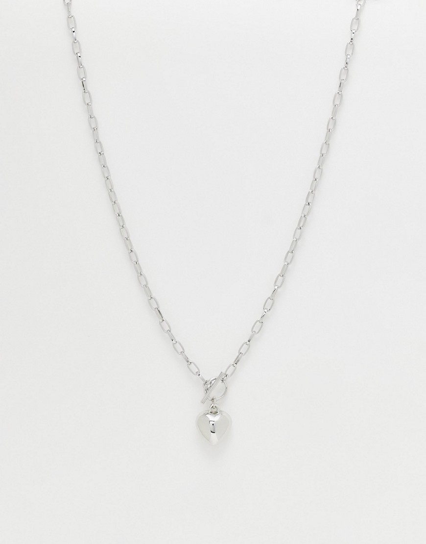 DesignB London heart pendant necklace in silver