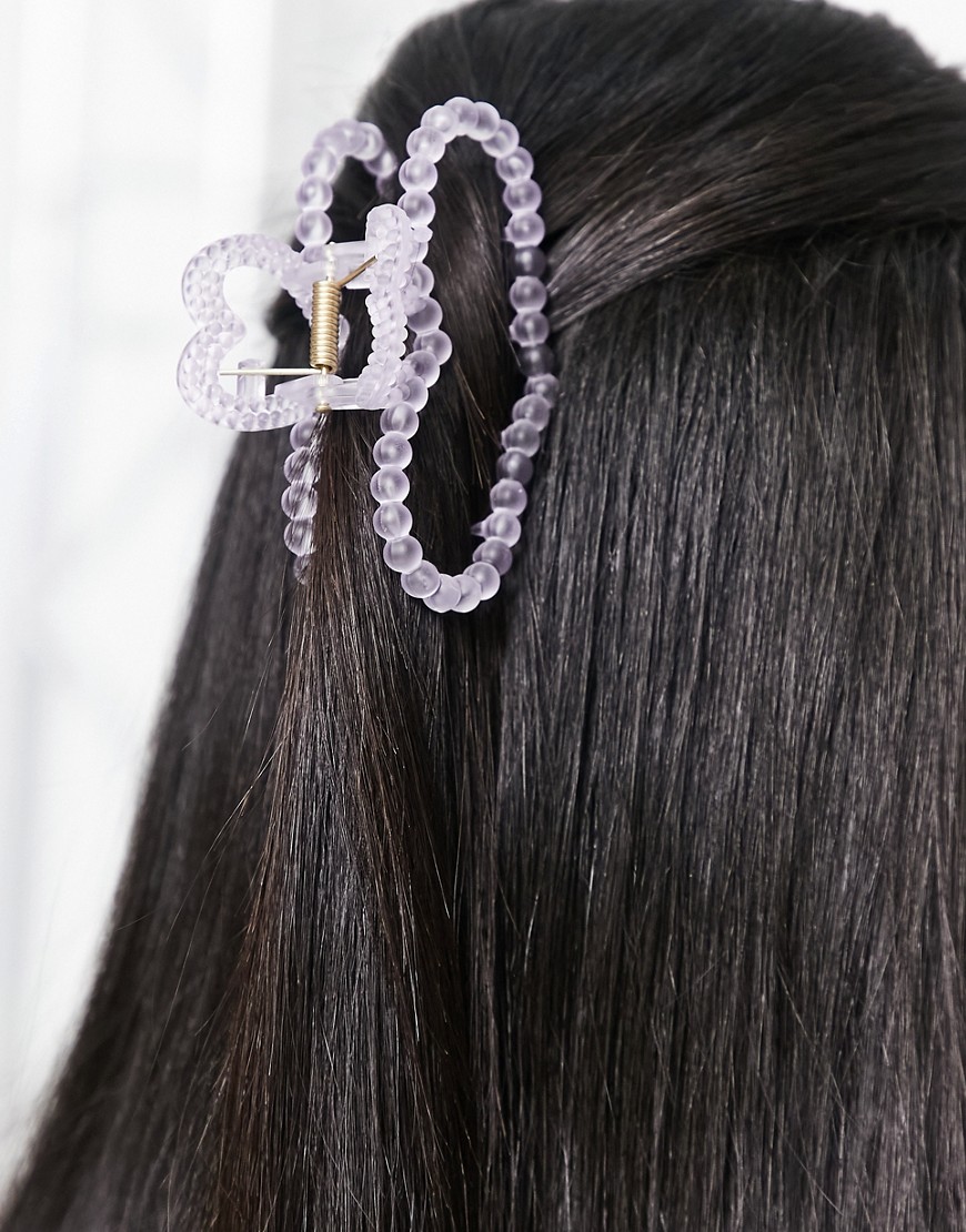 heart shaped hair claw in lilac-Purple